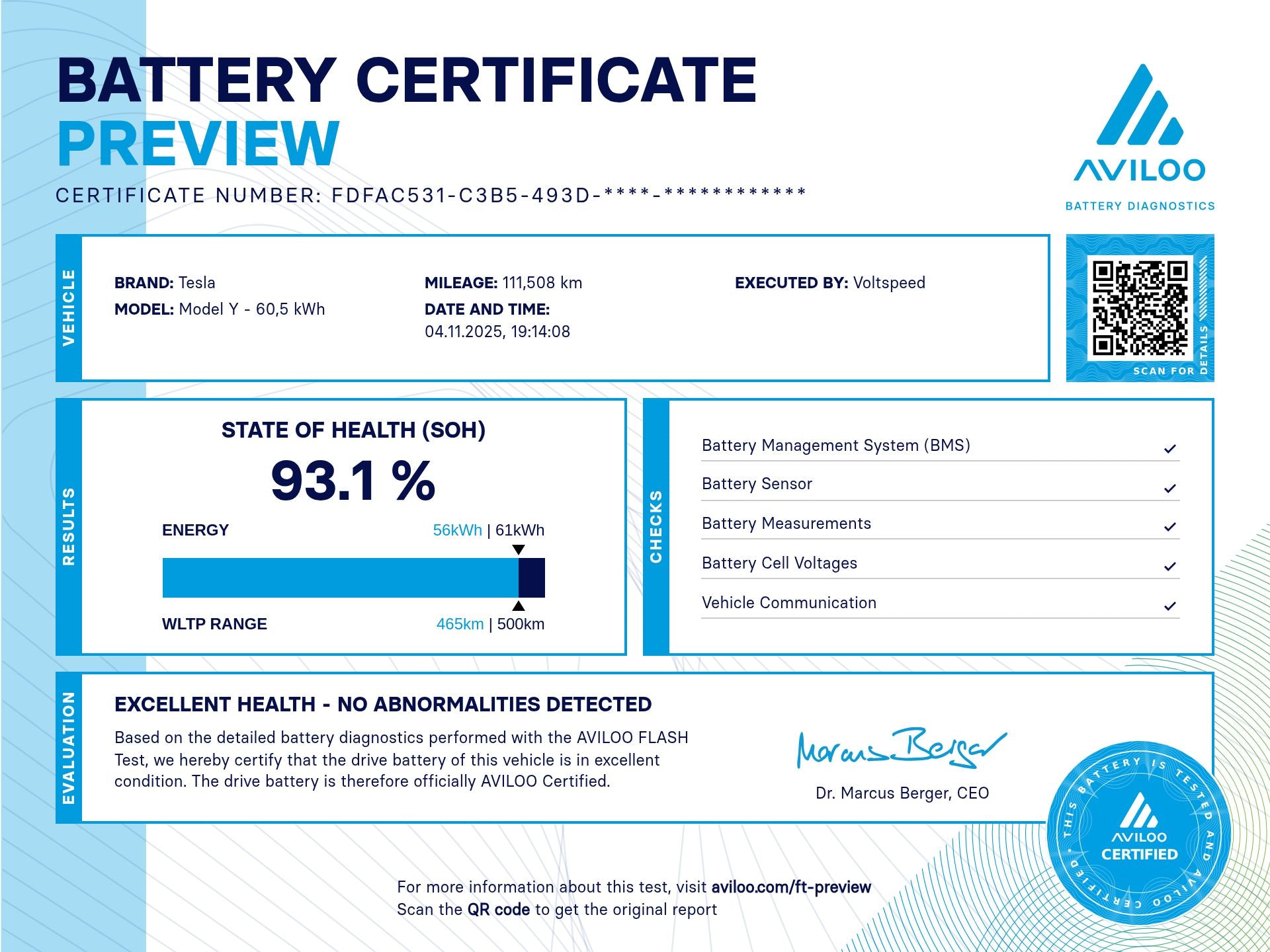 EV Battery Health Test